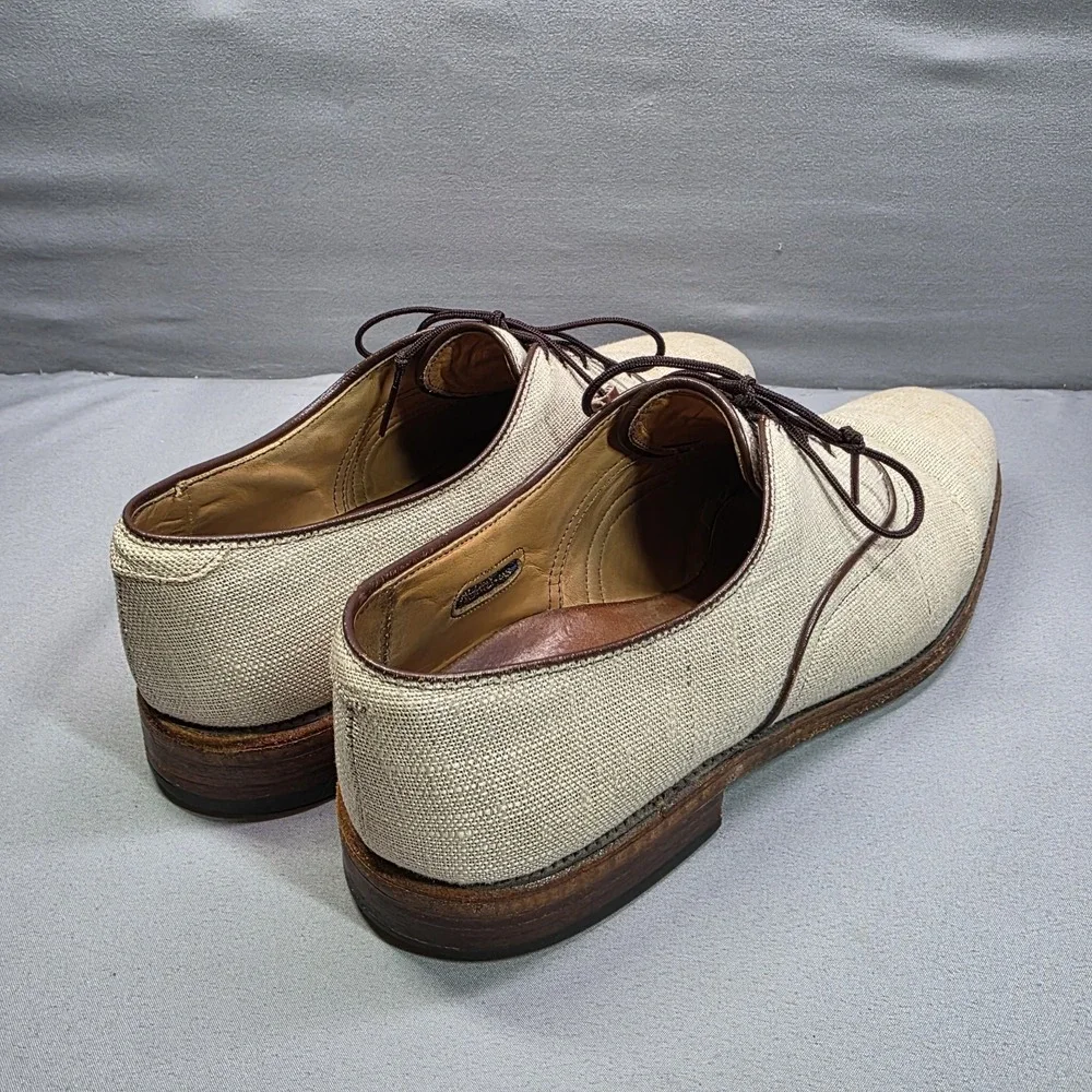 VINTAGE‎ 1985 Allen Edmonds Hunter Mens Oxford Linen Shoes 8 Grey Made USA RARE